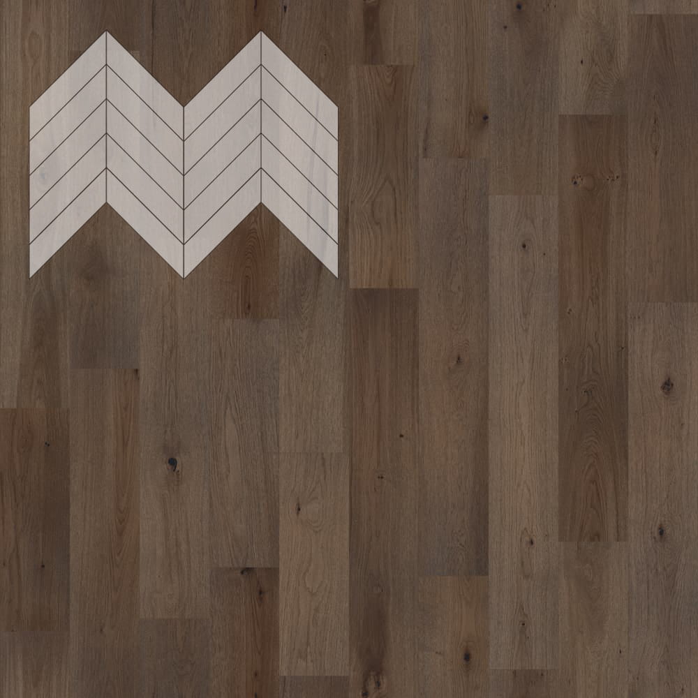 Паркет Елка Французская Lab Arte Chevron Дуб Селект Кайт лак 600/490х110х14/3/45°
