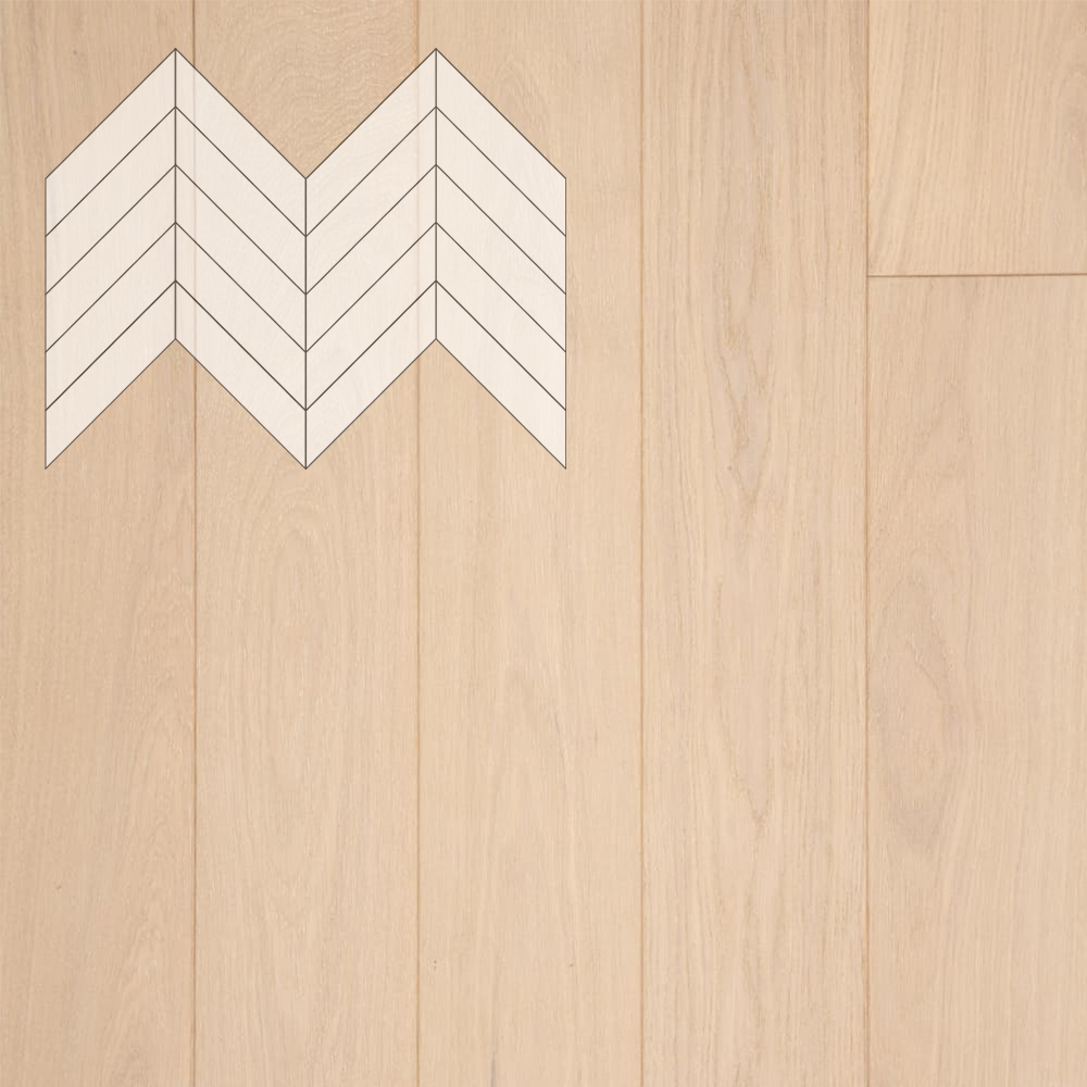 Паркет Елка Французская Lab Arte Chevron Дуб Селект Лана лак 600/490х110х14/3/45°