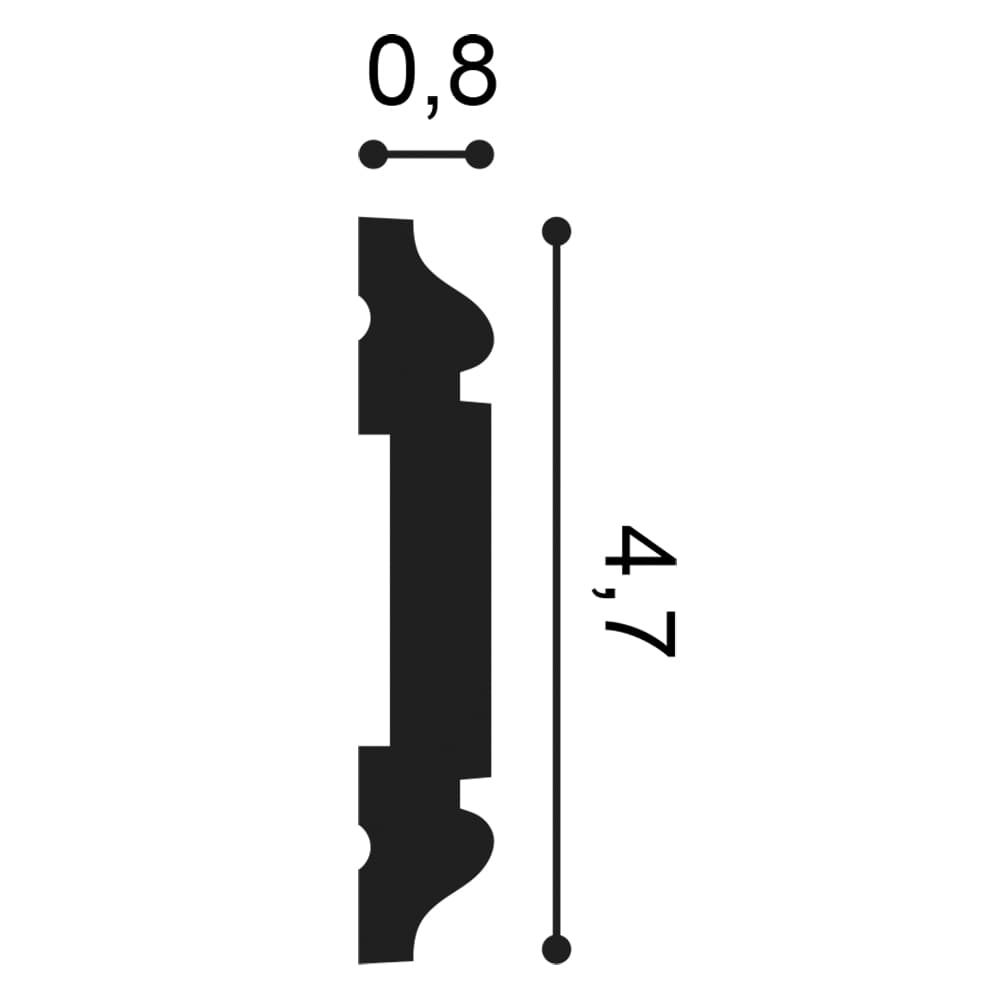 Плинтус из дюрополимера Orac Decor PX144 2000х47х8
