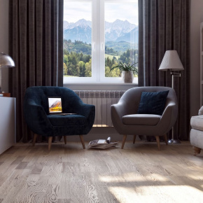 Паркетная доска PolarWood ДУБ УРАН МАСЛО 14x188x2266 3П (3,41 м2) в интерьере