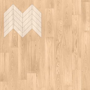 Паркет Елка Французская Lab Arte Chevron Дуб Натур Блонд лак 600/475х125х14/3/45° в интерьере