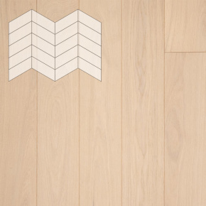 Паркет Елка Французская Lab Arte Chevron Дуб Рустик Лана лак 400/328х125х14/3/60° в интерьере