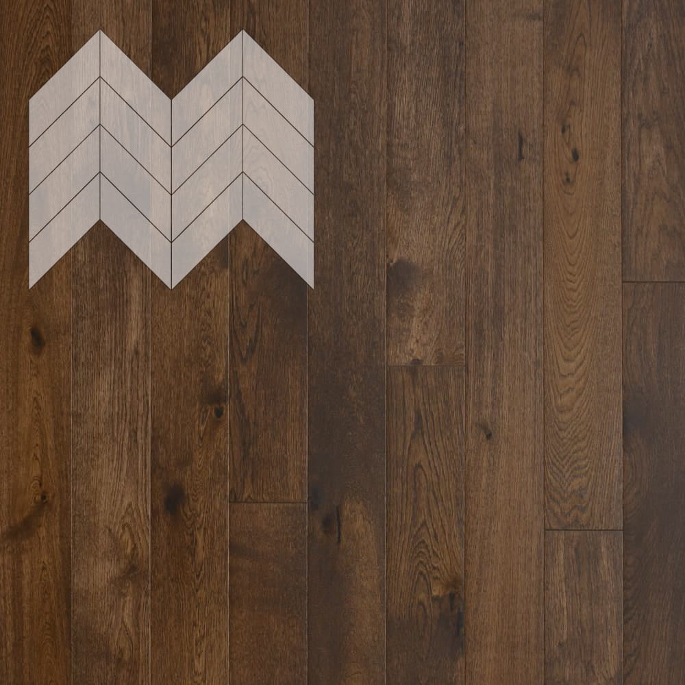 Паркет Елка Французская Lab Arte Chevron Дуб Натур Коньяк лак 600/450х150х14/3/45°