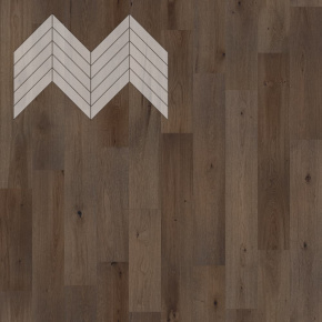 Паркет Елка Французская Lab Arte Chevron Дуб Селект Кайт лак 600/510х90х14/3/45° в интерьере